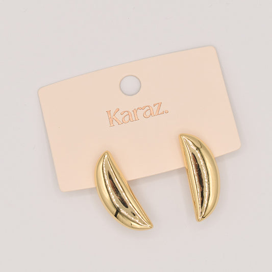 Aretes Media Luna Dorados Karaz
