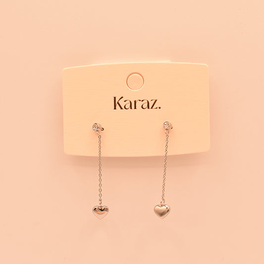 Aretes Colgantes Corazón Brillante