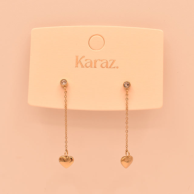 Pendientes Corazón Brillante Dorado