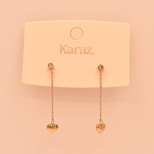 Pendientes Corazón Brillante Dorado