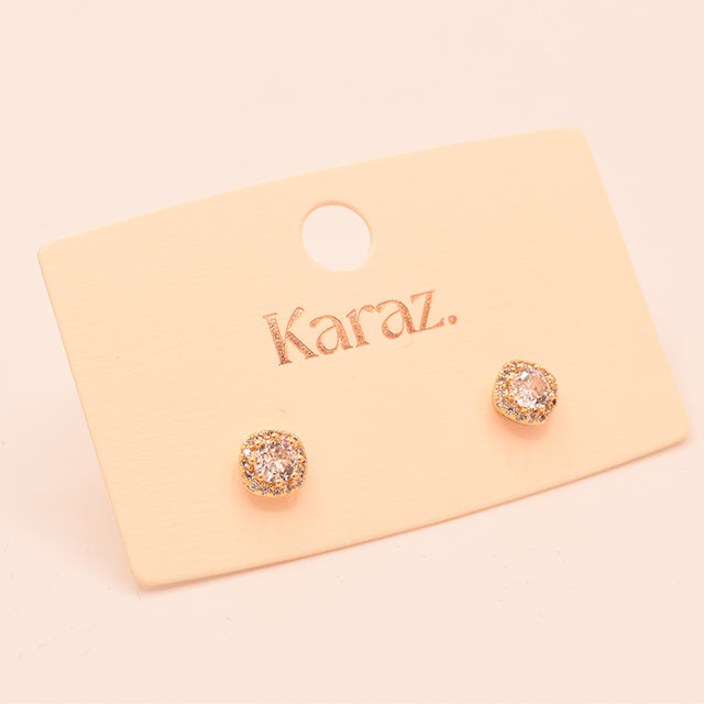 Aretes Cuadrados Brillo Dorado