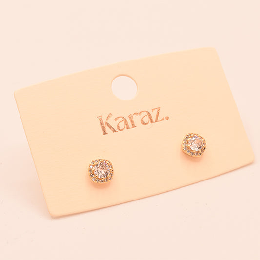 Aretes Cuadrados Brillo Dorado