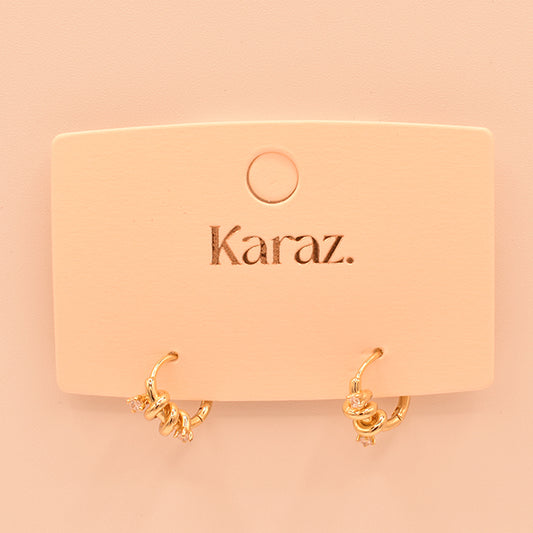 Pendientes Aro Espiral Karaz con Brillo