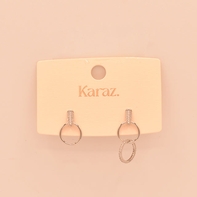 Pendientes Aros Brillantes Asimétricos