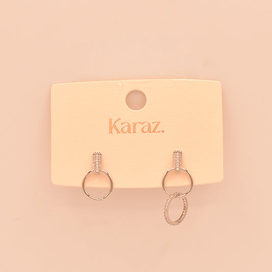 Pendientes Aros Brillantes Asimétricos