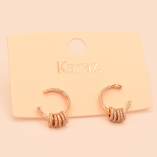 Aretes Aro Brillo Infinito Oro Rosa