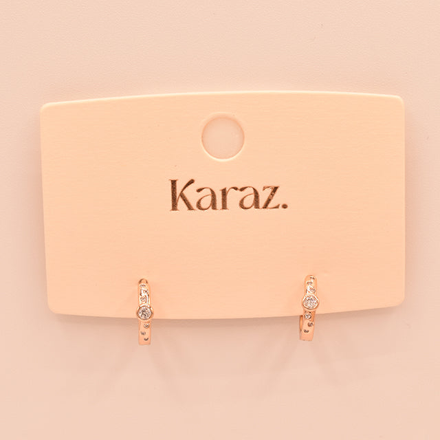 Aros Pequeños con Circonitas Brillo Rosado
