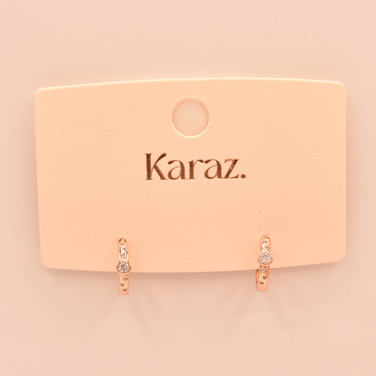 Aros Pequeños con Circonitas Brillo Rosado