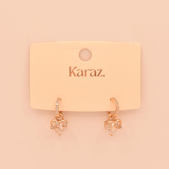 Pendientes Aro Corazón Brillante Karaz