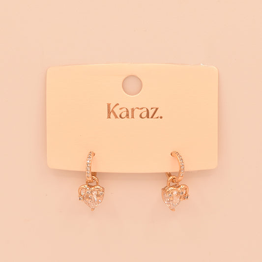 Pendientes Aro Corazón Brillante Karaz