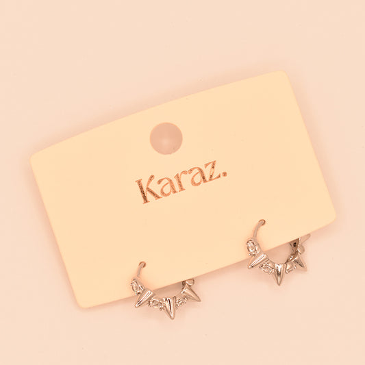 Aretes Aro Spikes y Circonitas