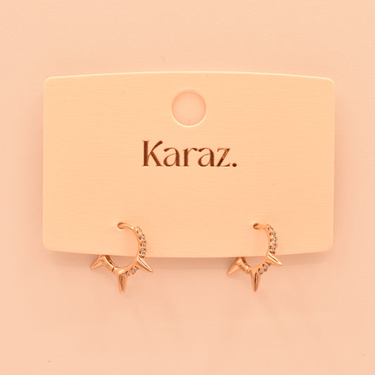 Aretes Aro con Puntas y Cristales Karaz