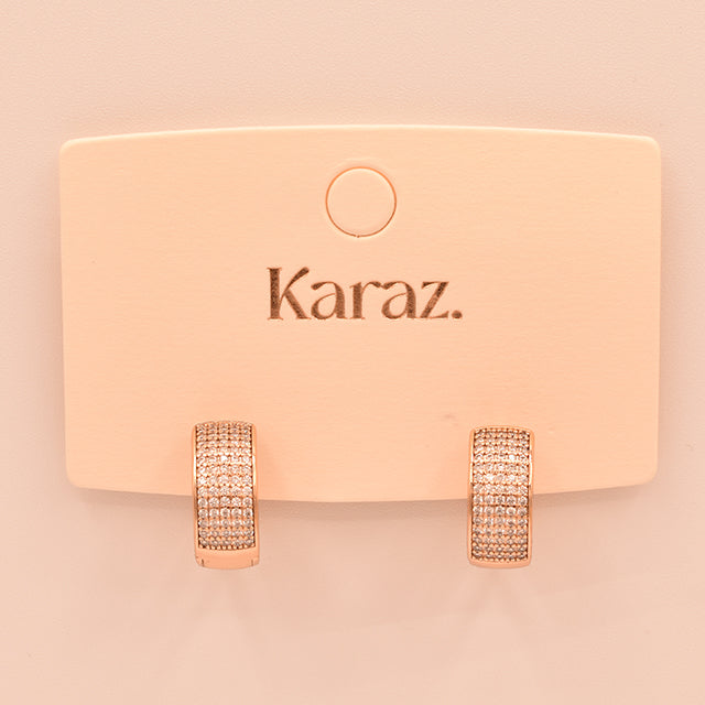 Aros Brillo Oro Rosa Karaz