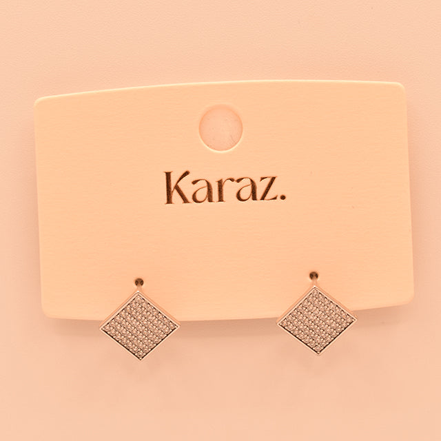 Pendientes Cuadrados Pavé Brillantes Karaz