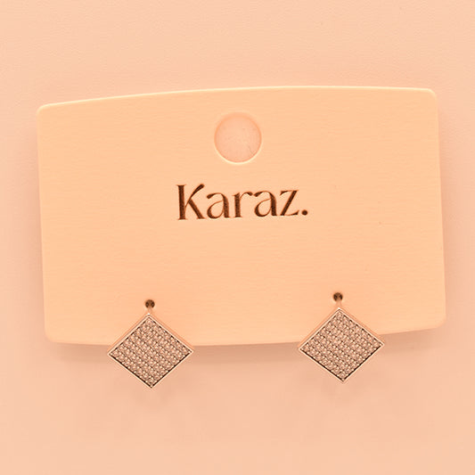 Pendientes Cuadrados Pavé Brillantes Karaz
