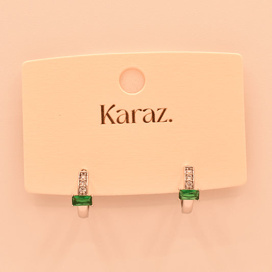 Mini Aros Karaz con Piedra Esmeralda y Circonitas