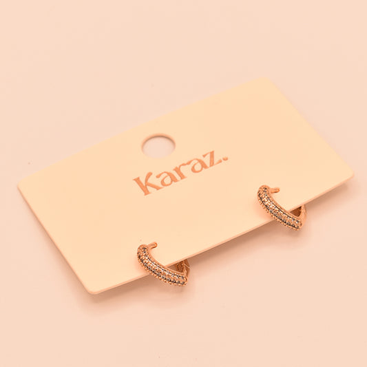 Aros Mini Brillo Oro Rosa Karaz