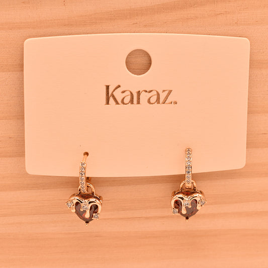 Pendientes Corazón Goteando con Circonitas