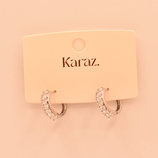 Aros Huggie Brillantes de Plata con Circonitas