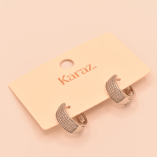 Aretes Argolla Brillantes de Plata con Circonitas