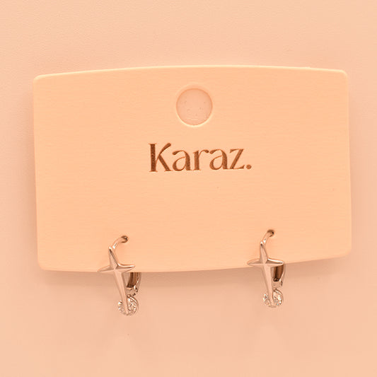 Aretes Mini Aro Estrella con Cristal