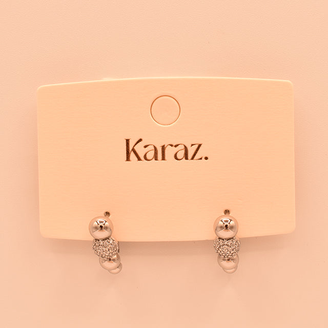 Aretes Mini Aro Esferas Brillantes