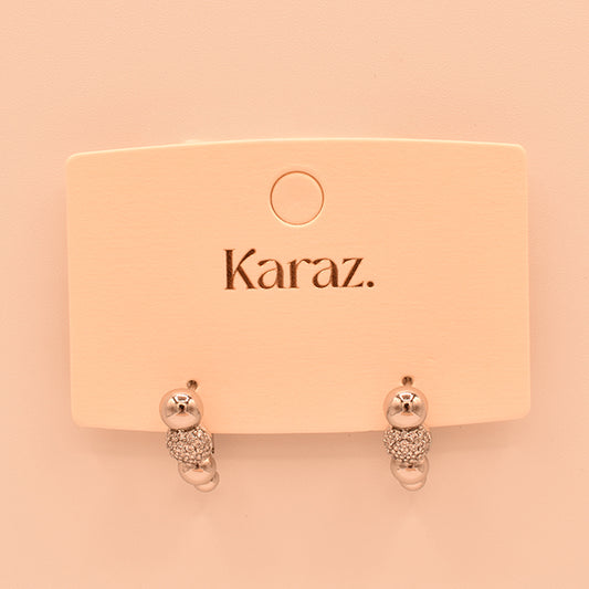 Aretes Mini Aro Esferas Brillantes