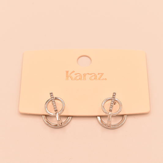 Aretes Doble Aro con Barra Brillante