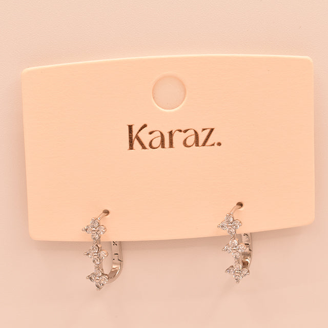 Pendientes Aros Flores Brillantes Karaz