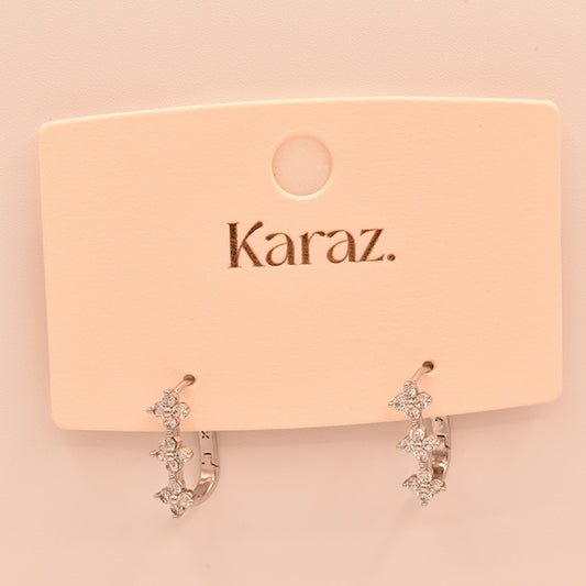 Pendientes Aros Flores Brillantes Karaz