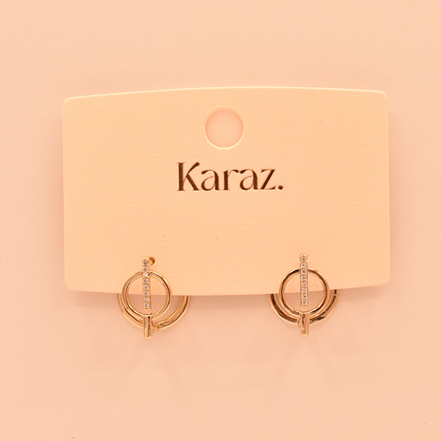 Aretes Doble Aro con Barra Brillante