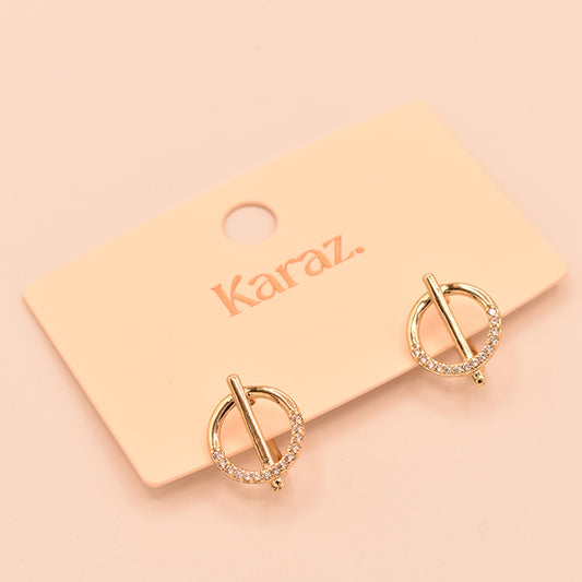 Pendientes Círculo Brillante Dorado