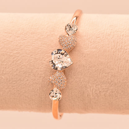 Pulsera Bangle Corazones Brillantes