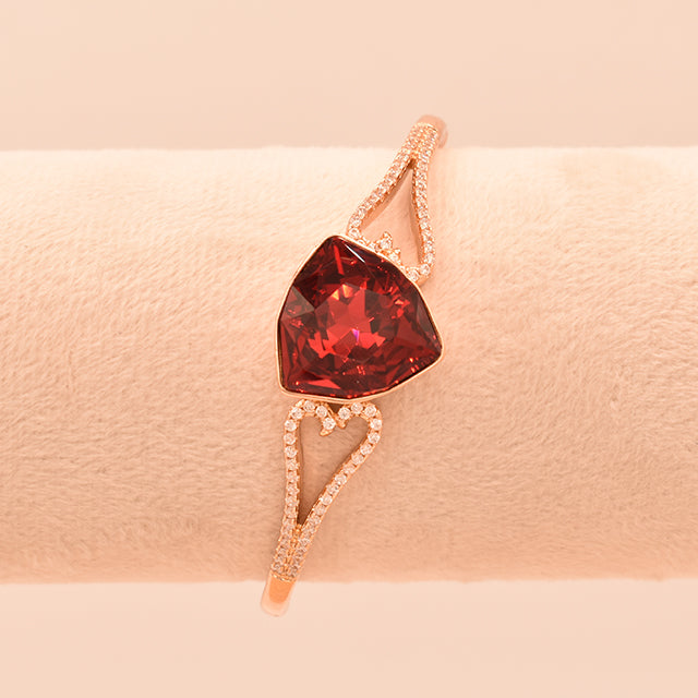 Pulsera Corazón Rubí Brillante