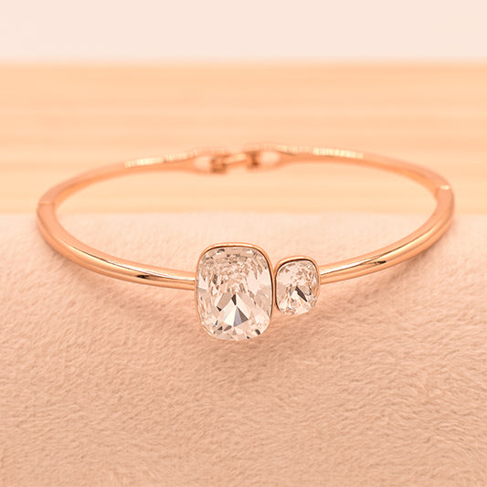 Pulsera Elegancia Cristal Oro Rosa
