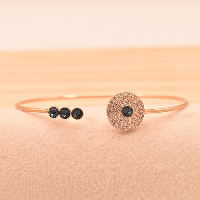 Pulsera Abierta Celestial con Cristales Azules
