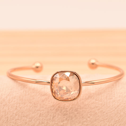 Pulsera Cuff Elegance con Cristal Champagne