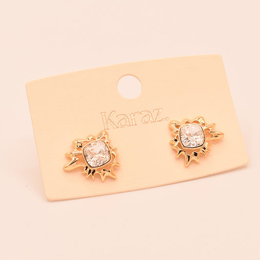 Pendientes Sol Radiante con Cristal