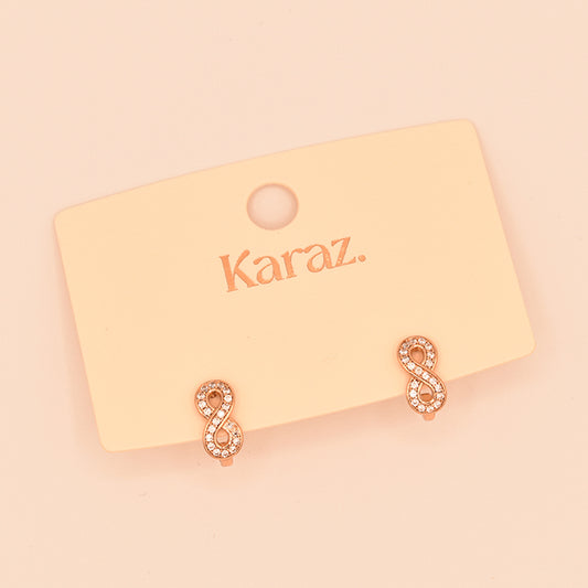Aretes Infinito Brillante Oro Rosa