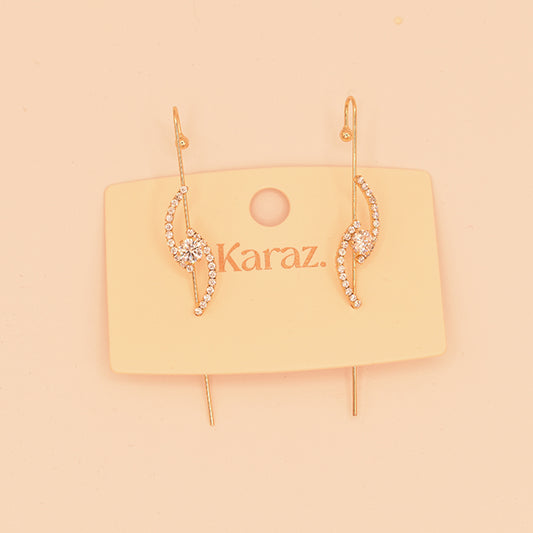 Pendientes Brillo Curvado Dorados