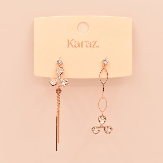 Pendientes Asimétricos Corazones Brillantes