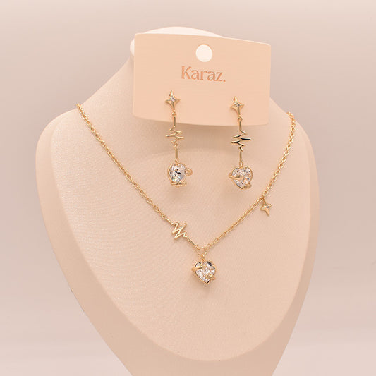 Conjunto Latido del Corazón y Estrellas Dorado