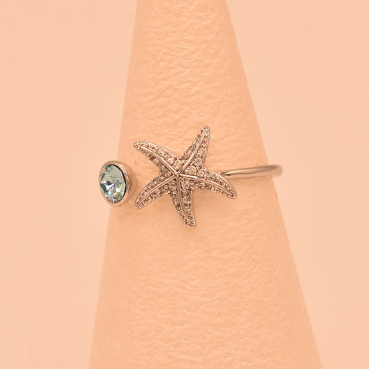 Anillo Estrella de Mar Brillante