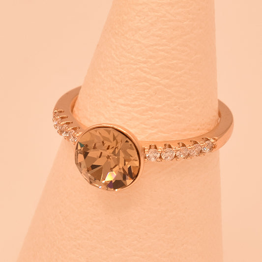 Anillo Solitario Brillo Champagne