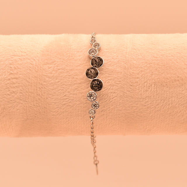 Pulsera Ondas de Cristales Plata