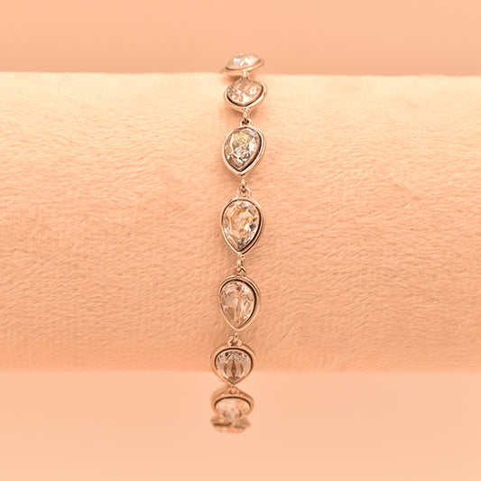 Pulsera Lágrima Brillante de Plata