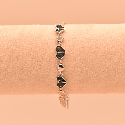 Pulsera Corazones Azules y Plata