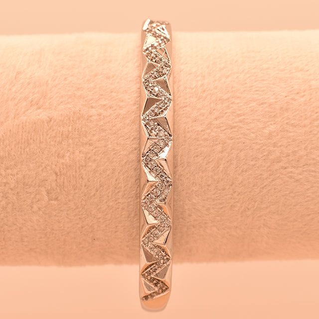 Pulsera Rígida Zigzag Brillante