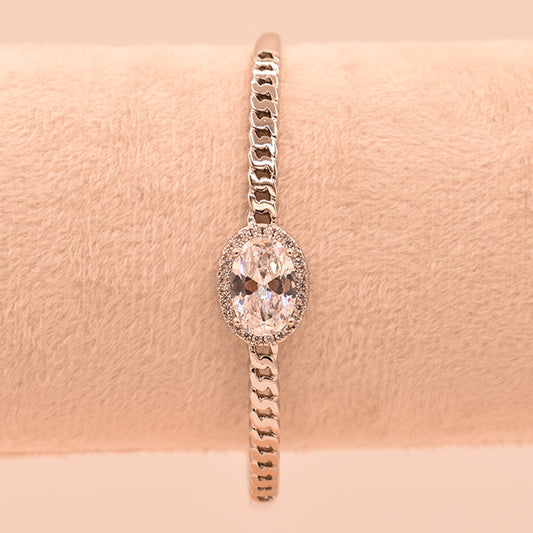 Pulsera Elegante con Cristal Ovalado