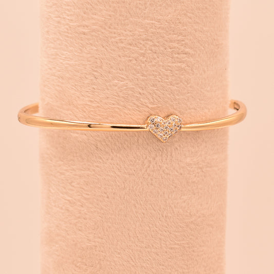 Pulsera Rígida Corazón Brillante
